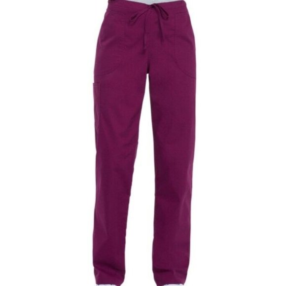 Scrubstar Pants - NEW Women's XL Stretch Medical Nurse Drawstring Bottoms Pants - WINE